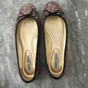 Jimmy Choo glitter flats